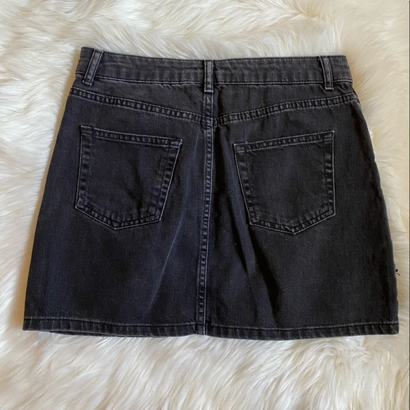 Topshop sequin black denim mini skirt. - Picture 3 of 3